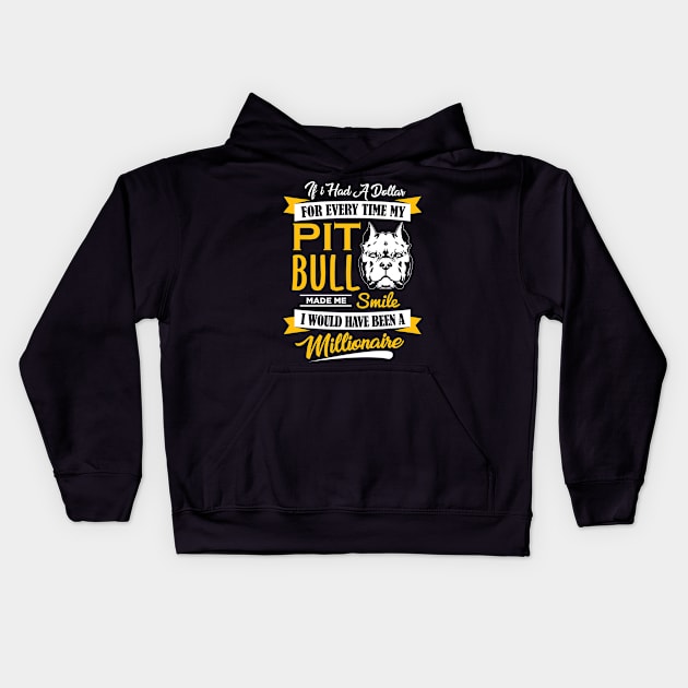 Pit Bull Made Me Smile Dog Lover Kids Hoodie by Xeire